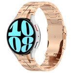 سوار ساعة من الفولاذ المقاوم للصدأ بنمط الأزرار، لسامسونج Galaxy Watch 6 / 6 Classic
