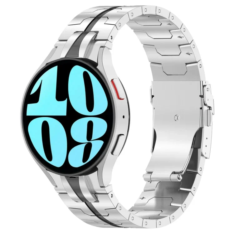 سوار ساعة من الفولاذ المقاوم للصدأ بنمط الأزرار، لسامسونج Galaxy Watch 6 / 6 Classic