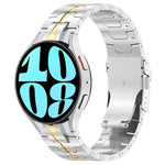 سوار ساعة من الفولاذ المقاوم للصدأ بنمط الأزرار، لسامسونج Galaxy Watch 6 / 6 Classic
