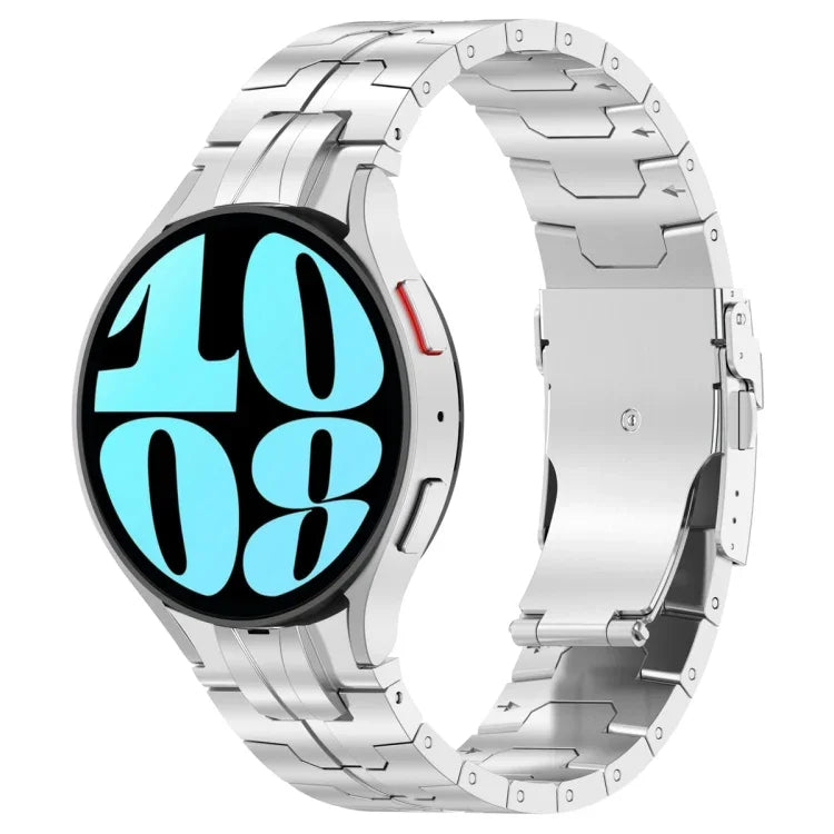 سوار ساعة من الفولاذ المقاوم للصدأ بنمط الأزرار، لسامسونج Galaxy Watch 6 / 6 Classic