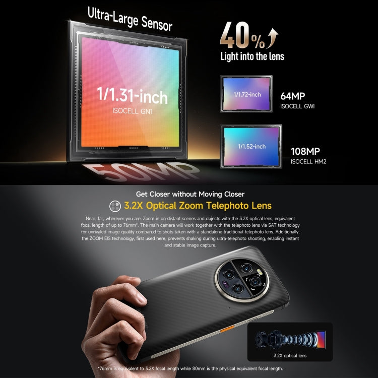Ulefone Armor 23 Ultra هاتف متين، شاشة 6.78 بوصة أندرويد 13 معالج MediaTek Dimensity 8020 ثماني النواة حتى 2.6 جيجاهرتز، الشبكة: 5G، NFC، OTG، رسائل عبر الأقمار الصناعية، 12GB+512GB
