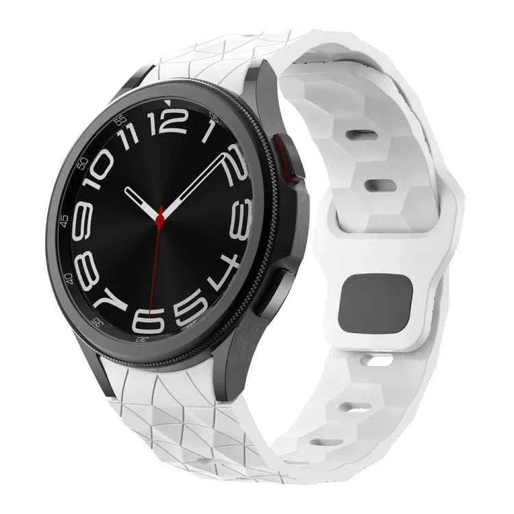سوار ساعة سيليكون بنمط كرة القدم مع إبزيم عكسي، لسامسونج Galaxy Watch 6 / 6 Classic