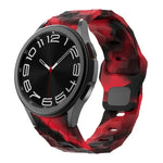 سوار ساعة سيليكون بنمط كرة القدم مع إبزيم عكسي، لسامسونج Galaxy Watch 6 / 6 Classic
