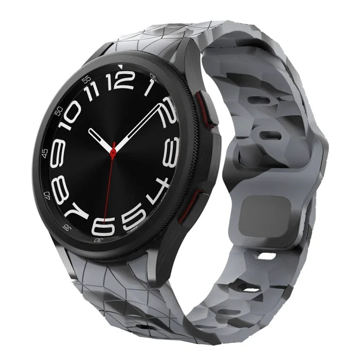 سوار ساعة سيليكون بنمط كرة القدم مع إبزيم عكسي، لسامسونج Galaxy Watch 6 / 6 Classic