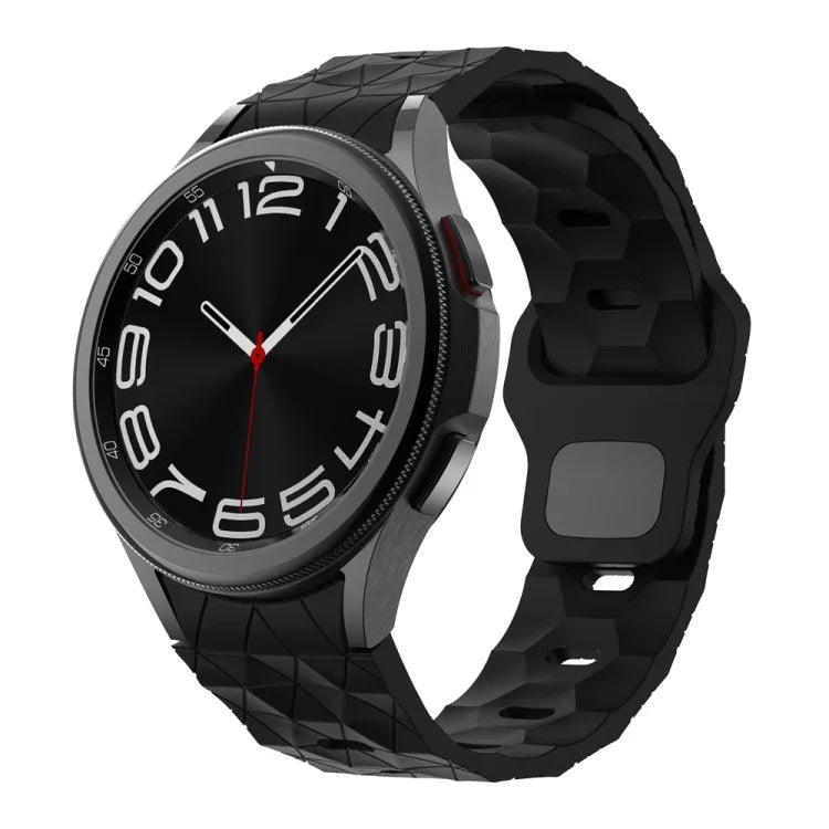 سوار ساعة سيليكون بنمط كرة القدم مع إبزيم عكسي، لسامسونج Galaxy Watch 6 / 6 Classic
