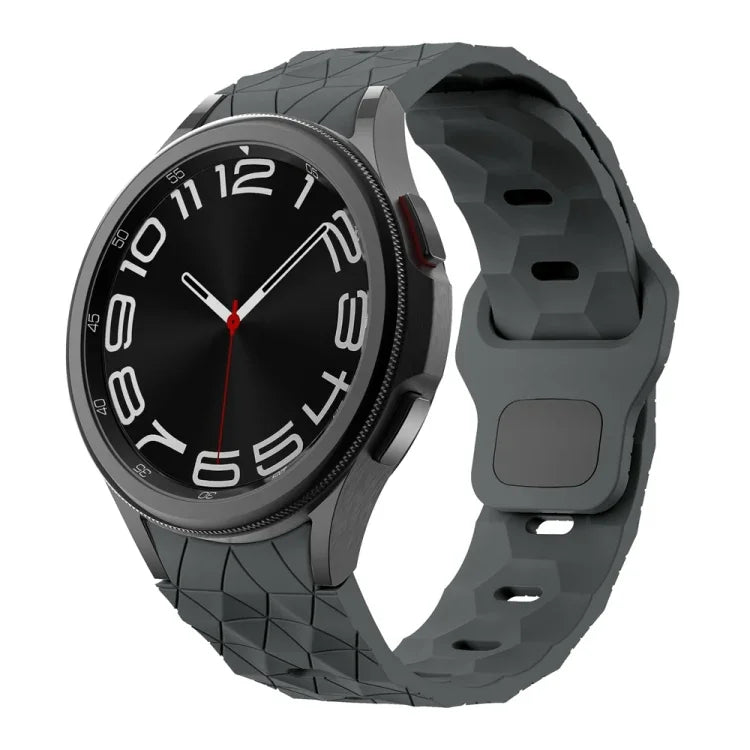سوار ساعة سيليكون بنمط كرة القدم مع إبزيم عكسي، لسامسونج Galaxy Watch 6 / 6 Classic