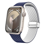 سوار ساعة بحلقة فضية مغناطيسية من ألياف الكربون، لـ Apple Watch مقاس 42مم، لـ Apple Watch مقاس 38مم