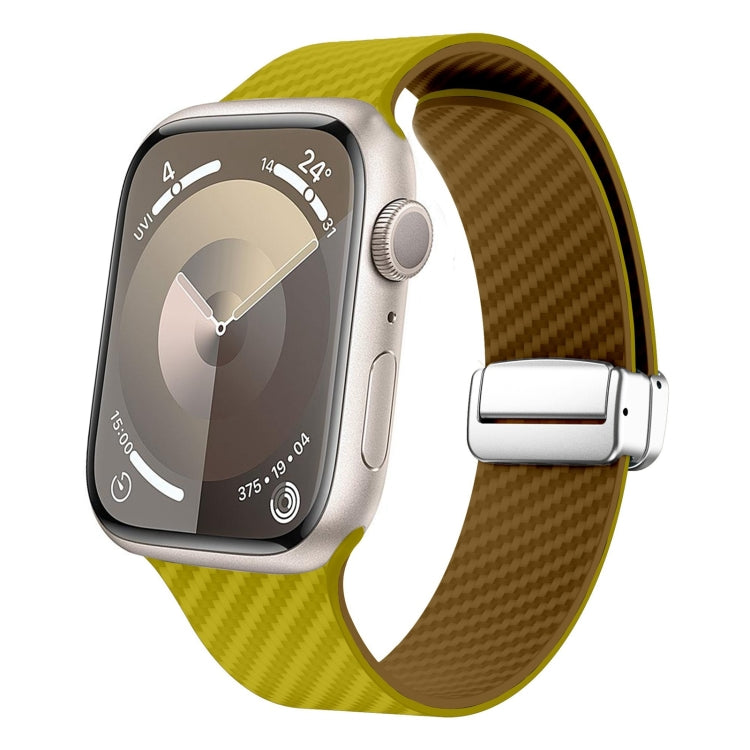 سوار ساعة بحلقة فضية مغناطيسية من ألياف الكربون، لـ Apple Watch مقاس 42مم، لـ Apple Watch مقاس 38مم