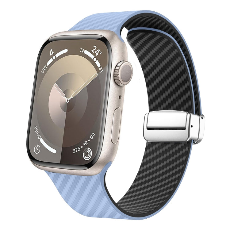 سوار ساعة بحلقة فضية مغناطيسية من ألياف الكربون، لـ Apple Watch مقاس 42مم، لـ Apple Watch مقاس 38مم