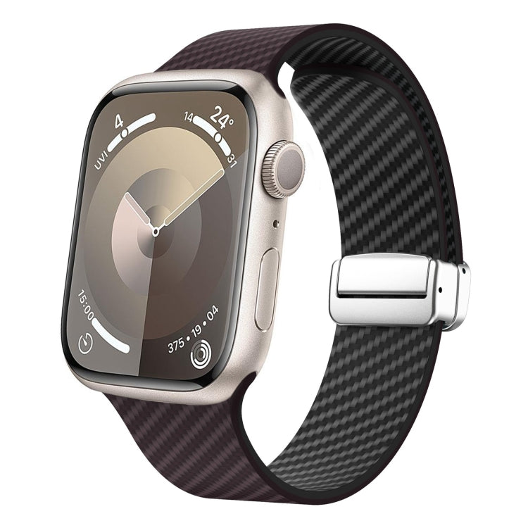 سوار ساعة بحلقة فضية مغناطيسية من ألياف الكربون، لـ Apple Watch مقاس 42مم، لـ Apple Watch مقاس 38مم