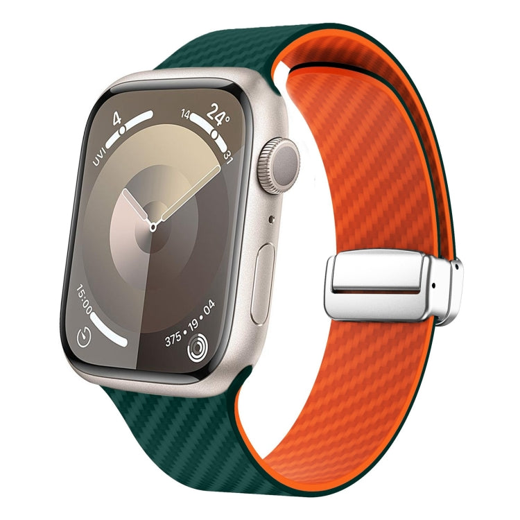 سوار ساعة بحلقة فضية مغناطيسية من ألياف الكربون، لـ Apple Watch مقاس 42مم، لـ Apple Watch مقاس 38مم