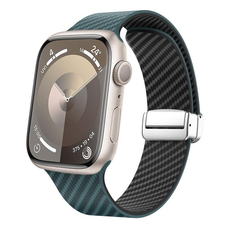 سوار ساعة بحلقة فضية مغناطيسية من ألياف الكربون، لـ Apple Watch مقاس 42مم، لـ Apple Watch مقاس 38مم