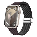 سوار ساعة بحلقة فضية مغناطيسية من ألياف الكربون، لـ Apple Watch مقاس 42مم، لـ Apple Watch مقاس 38مم