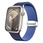 سوار ساعة بحلقة فضية مغناطيسية من ألياف الكربون، لـ Apple Watch مقاس 42مم، لـ Apple Watch مقاس 38مم