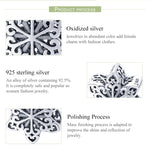 S925 Sterling Silver Winter Snowflakes Beads DIY Bracelet Necklace Accessories, Silver, Rose Gold