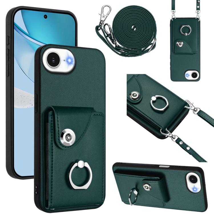 غطاء هاتف مع حامل حلقة وحقيبة بطاقات أورجانيك وحبل طويل، لجهاز iPhone 17e / 16e، لجهاز iPhone 17 Pro Max، لجهاز iPhone 17 Pro، لجهاز iPhone 17، لجهاز iPhone Air، لجهاز iPhone 16 Pro Max، لجهاز iPhone 16 Pro، لجهاز iPhone 16 Plus