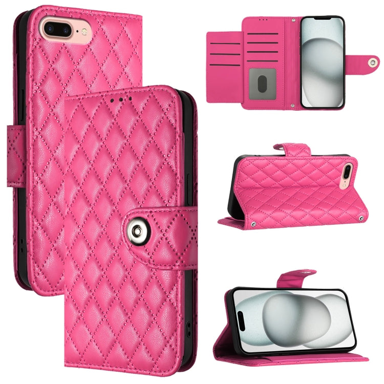Rhombic Texture Flip Leather Phone Case with Lanyard, For iPhone 11, For iPhone 11 Pro, For iPhone XS / X, For iPhone XR, For iPhone XS Max, For iPhone 8 Plus / 7 Plus / 6s Plus