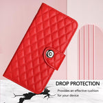 غطاء هاتف جلدي قابل للطي بنقشة ماسية مع حبل، لجهاز iPhone 17 Pro Max، لجهاز iPhone 17 Pro، لجهاز iPhone 17، لجهاز iPhone Air، لجهاز iPhone SE 2024، لجهاز iPhone 16 Pro Max، لجهاز iPhone 16 Pro، لجهاز iPhone 16 Plus