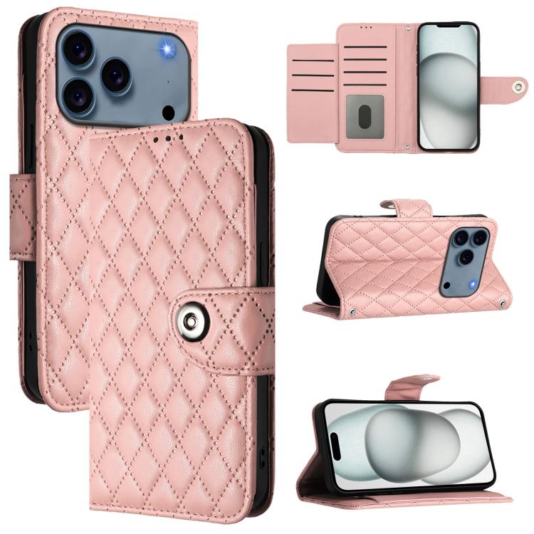 غطاء هاتف جلدي قابل للطي بنقشة ماسية مع حبل، لجهاز iPhone 17 Pro Max، لجهاز iPhone 17 Pro، لجهاز iPhone 17، لجهاز iPhone Air، لجهاز iPhone SE 2024، لجهاز iPhone 16 Pro Max، لجهاز iPhone 16 Pro، لجهاز iPhone 16 Plus