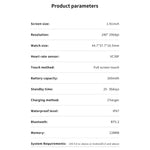 ساعة رياضية ذكية QS11 بشاشة 1.91 بوصة وبلوتوث 5.2، تدعم النوم / معدل ضربات القلب / أكسجين الدم / ضغط الدم لمراقبة الصحة