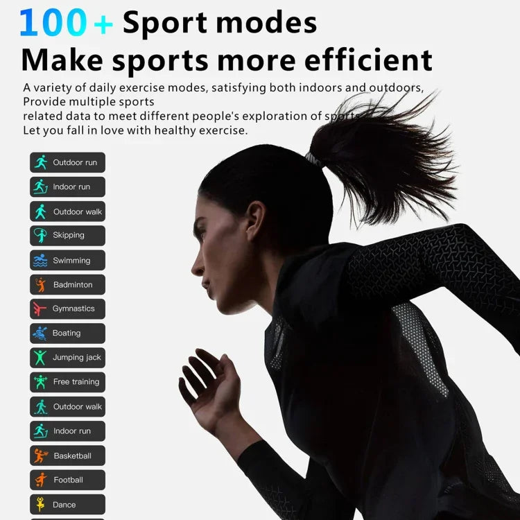 ساعة رياضية ذكية QX7 Pro بشاشة 2.0 بوصة وبلوتوث 5.2، تدعم مكالمات البلوتوث / النوم / سكر الدم / أكسجين الدم / الحرارة / معدل ضربات القلب / ضغط الدم لمراقبة الصحة