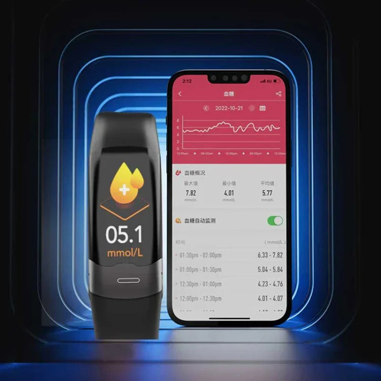سوار ذكي SPOVAN H02 Pro بشاشة TFT HD بحجم 1.14 بوصة، يدعم مراقبة معدل ضربات القلب / مراقبة سكر الدم