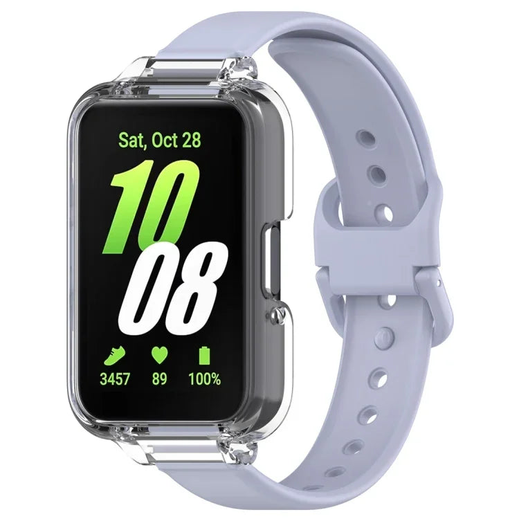 Half Coverage PC Watch Case + Silicone Watch Band Set, For Samsung Galaxy Fit 3
