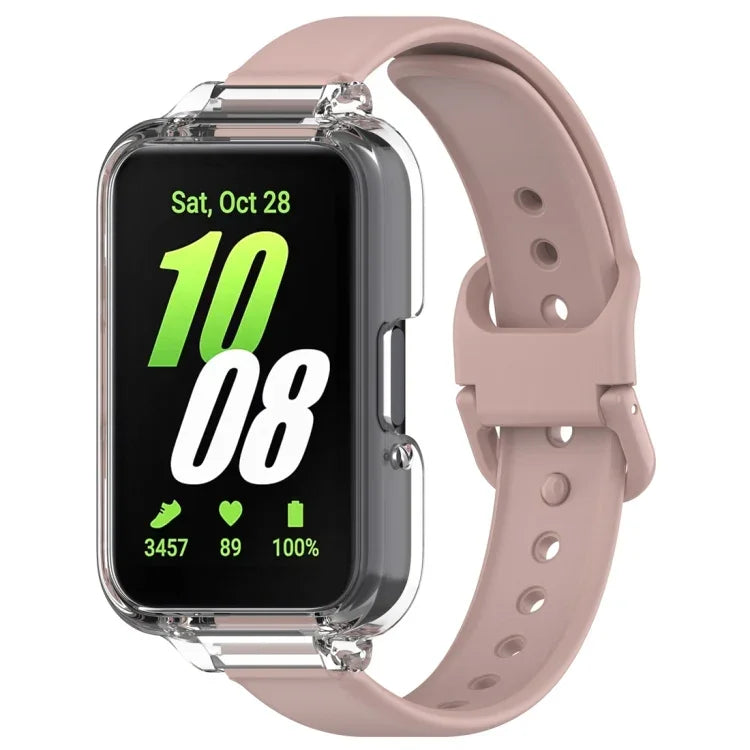 Half Coverage PC Watch Case + Silicone Watch Band Set, For Samsung Galaxy Fit 3