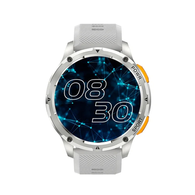 ساعة ذكية LEMFO AK59 بشاشة دائرية AMOLED 1.43 بوصة، سوار سيليكون