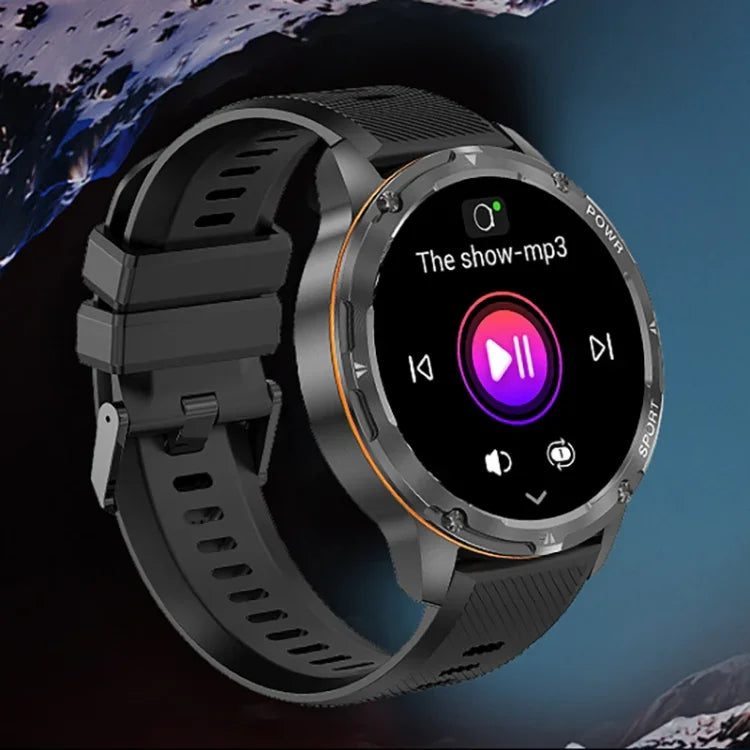 ساعة ذكية LEMFO AK59 بشاشة دائرية AMOLED 1.43 بوصة، سوار سيليكون