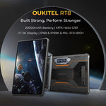 جهاز لوحي متين OUKITEL RT8 بشبكة 4G، مقاوم للماء والغبار IP68/IP69K، شاشة 11 بوصة، أندرويد 13، معالج MediaTek Helio G99 رباعي النواة، يدعم شريحتي اتصال، قابس الاتحاد الأوروبي، RT8 6GB+256GB
