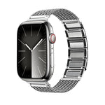 سوار ساعة من الفولاذ المقاوم للصدأ بسلسلة مضفرة مع إبزيم مغناطيسي، لساعات Apple Watch SE 40mm، Apple Watch SE 44mm، Apple Watch Series 6 40mm، Apple Watch Series 6 44mm، Apple Watch Series 5 44mm، Apple Watch Series 5 40mm