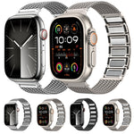 سوار ساعة من الفولاذ المقاوم للصدأ بسلسلة مضفرة مع إبزيم مغناطيسي، لساعات Apple Watch SE 40mm، Apple Watch SE 44mm، Apple Watch Series 6 40mm، Apple Watch Series 6 44mm، Apple Watch Series 5 44mm، Apple Watch Series 5 40mm