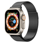 سوار ساعة من الفولاذ المقاوم للصدأ بحلقة ميلانيزية مع إبزيم مغناطيسي، لساعة آبل 42مم، لساعة آبل 38مم