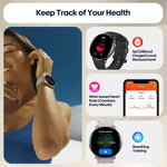 ساعة ذكية Zeblaze GTR 3 Pro بشاشة 1.43 بوصة مع مكالمات صوتية، تدعم معدل ضربات القلب / ضغط الدم / الأكسجين في الدم