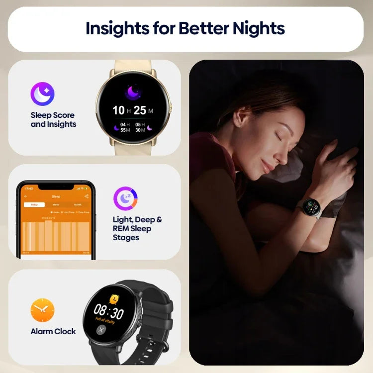 ساعة ذكية Zeblaze GTR 3 Pro بشاشة 1.43 بوصة مع مكالمات صوتية، تدعم معدل ضربات القلب / ضغط الدم / الأكسجين في الدم