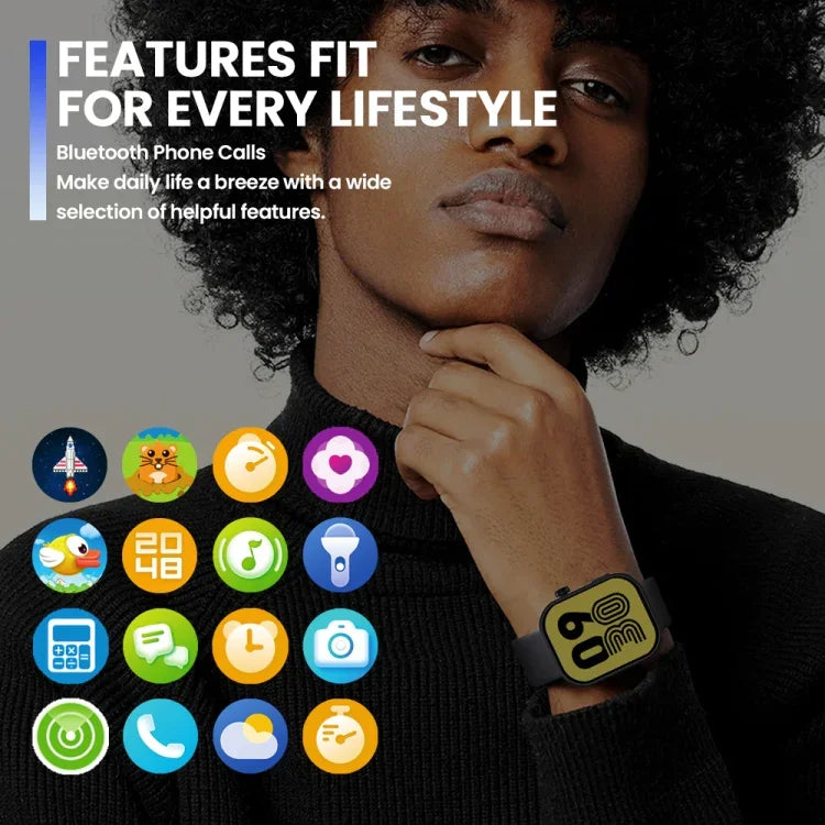 ساعة ذكية Zeblaze Btalk Plus بشاشة 2.03 بوصة مع مكالمات صوتية، تدعم معدل ضربات القلب / ضغط الدم / الأكسجين في الدم
