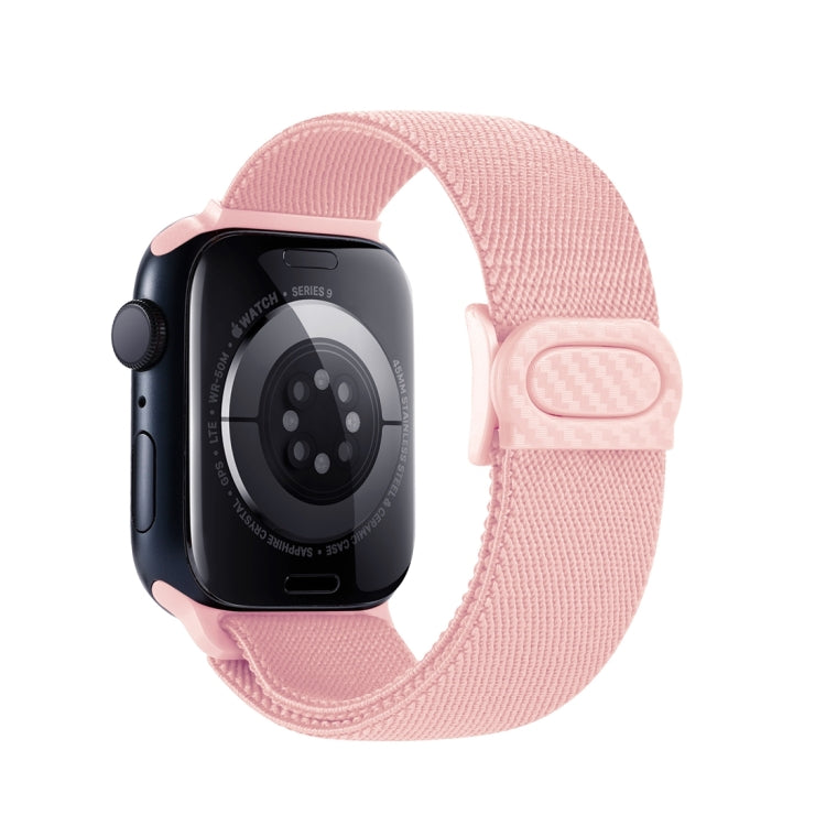 سوار ساعة نايلون بقفل كبس بنمط ألياف الكربون، لساعة Apple Watch SE 2023 مقاس 40 مم، لساعة Apple Watch Ultra 2 مقاس 49 مم، لسلسلة Apple Watch 9 مقاس 45 مم