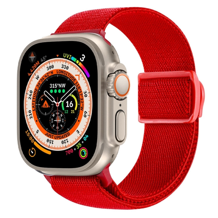 سوار ساعة نايلون بقفل كبس بنمط ألياف الكربون، لساعة Apple Watch SE 2023 مقاس 40 مم، لساعة Apple Watch Ultra 2 مقاس 49 مم، لسلسلة Apple Watch 9 مقاس 45 مم