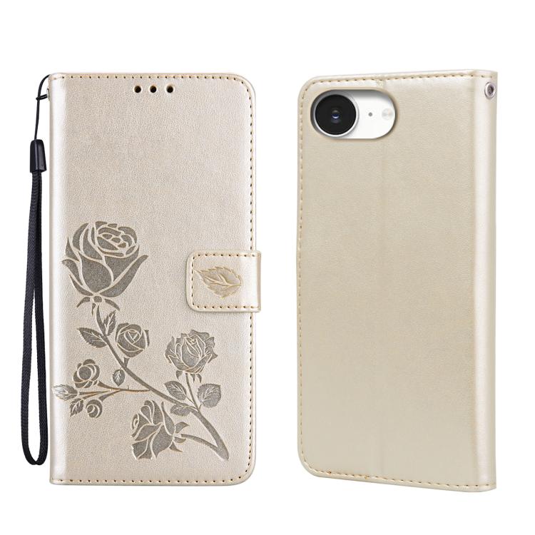 غطاء هاتف من الجلد الصناعي بنقشة وردة بارزة، لهواتف iPhone 17e / 16e، iPhone 17 Pro Max، iPhone 17 Pro، iPhone 17، iPhone 16 Pro Max، iPhone 16 Pro، iPhone 16 Plus، iPhone 16، iPhone 15 Pro Max