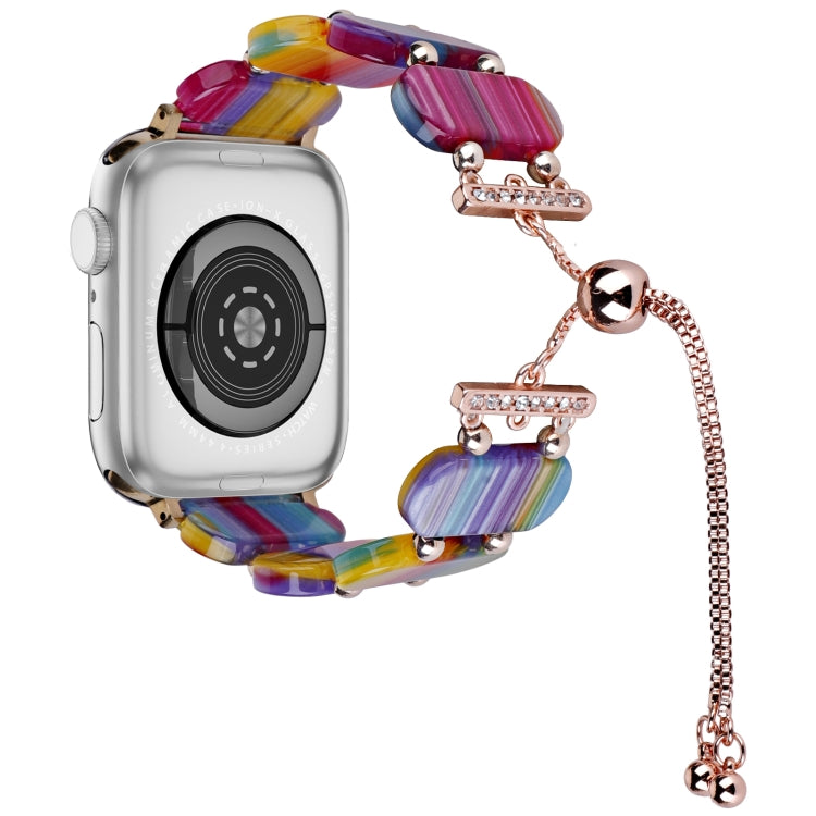 سوار ساعة بسلسلة قابلة للسحب من الراتينج، لسلسلة Apple Watch 3 مقاس 38 مم، لسلسلة Apple Watch 3 مقاس 42 مم