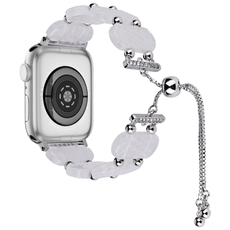 سوار ساعة بسلسلة قابلة للسحب من الراتينج، لساعة Apple Watch مقاس 42 مم، لساعة Apple Watch مقاس 38 مم