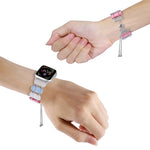 سوار ساعة بسلسلة قابلة للسحب من الراتينج، لساعة Apple Watch مقاس 42 مم، لساعة Apple Watch مقاس 38 مم
