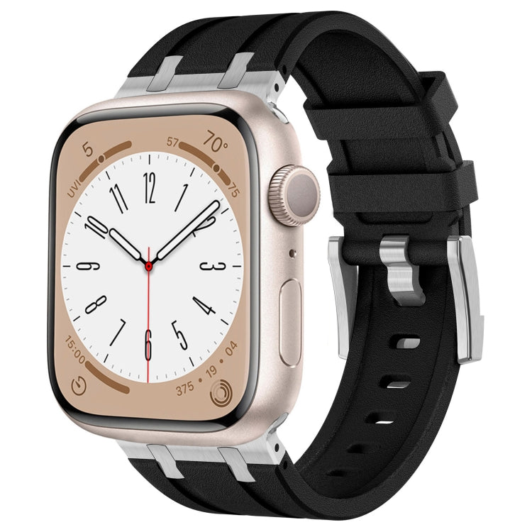 سوار ساعة من السيليكون السائل بنقشة حبيبات الحجر، لسلسلة آبل 8 مقاس 45 مم، لساعة آبل SE 2022 مقاس 44 مم، لسلسلة آبل 7 مقاس 45 مم، لساعة آبل SE مقاس 44 مم