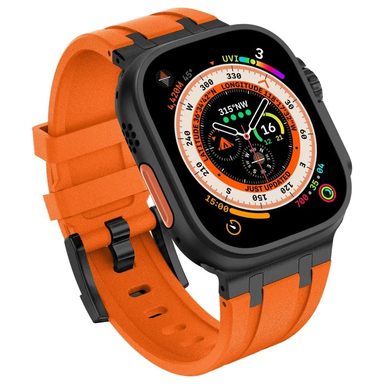 سوار ساعة سيليكون سائل بنقشة حبيبات الحجر، لسلسلة Apple Watch 2 مقاس 42مم، لـ Apple Watch مقاس 42مم