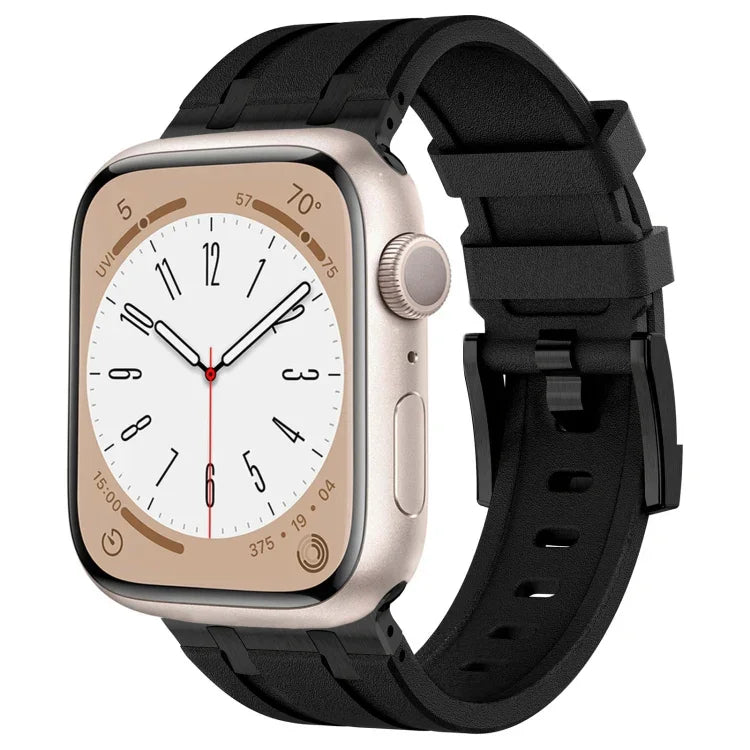 سوار ساعة سيليكون سائل بنقشة حبيبات الحجر، لسلسلة Apple Watch 2 مقاس 42مم، لـ Apple Watch مقاس 42مم