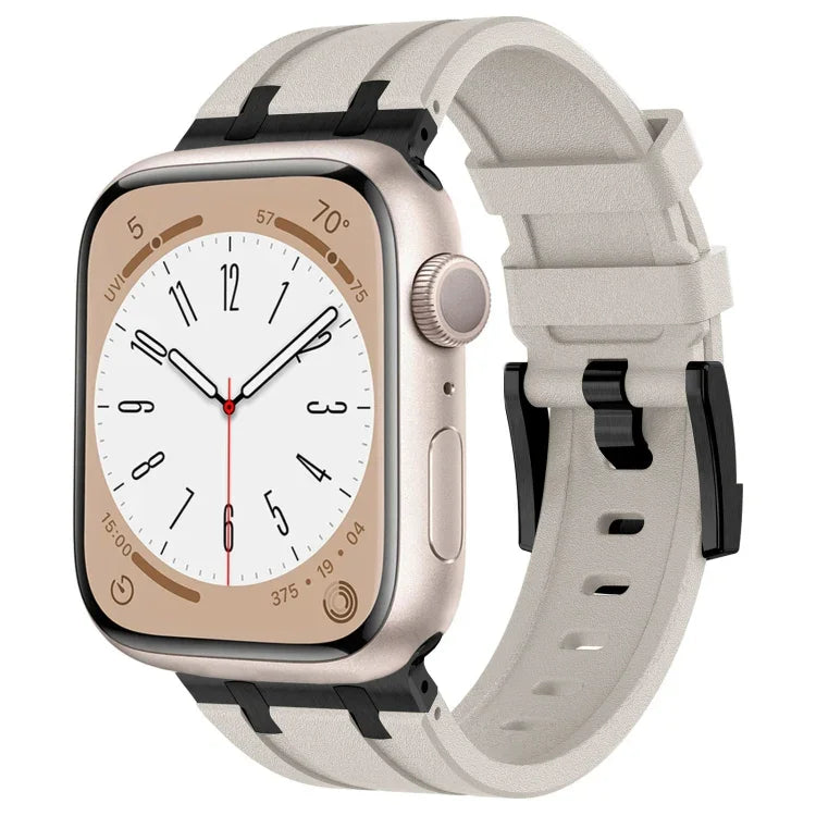 سوار ساعة سيليكون سائل بنقشة حبيبات الحجر، لسلسلة Apple Watch 2 مقاس 42مم، لـ Apple Watch مقاس 42مم