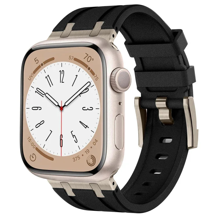 سوار ساعة سيليكون سائل بنقشة حبيبات الحجر، لسلسلة Apple Watch 2 مقاس 42مم، لـ Apple Watch مقاس 42مم