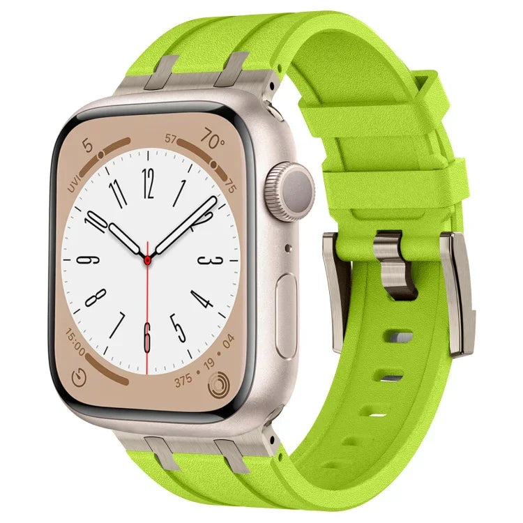 سوار ساعة سيليكون سائل بنقشة حبيبات الحجر، لسلسلة Apple Watch 2 مقاس 42مم، لـ Apple Watch مقاس 42مم