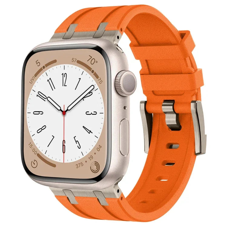 سوار ساعة سيليكون سائل بنقشة حبيبات الحجر، لسلسلة Apple Watch 2 مقاس 42مم، لـ Apple Watch مقاس 42مم